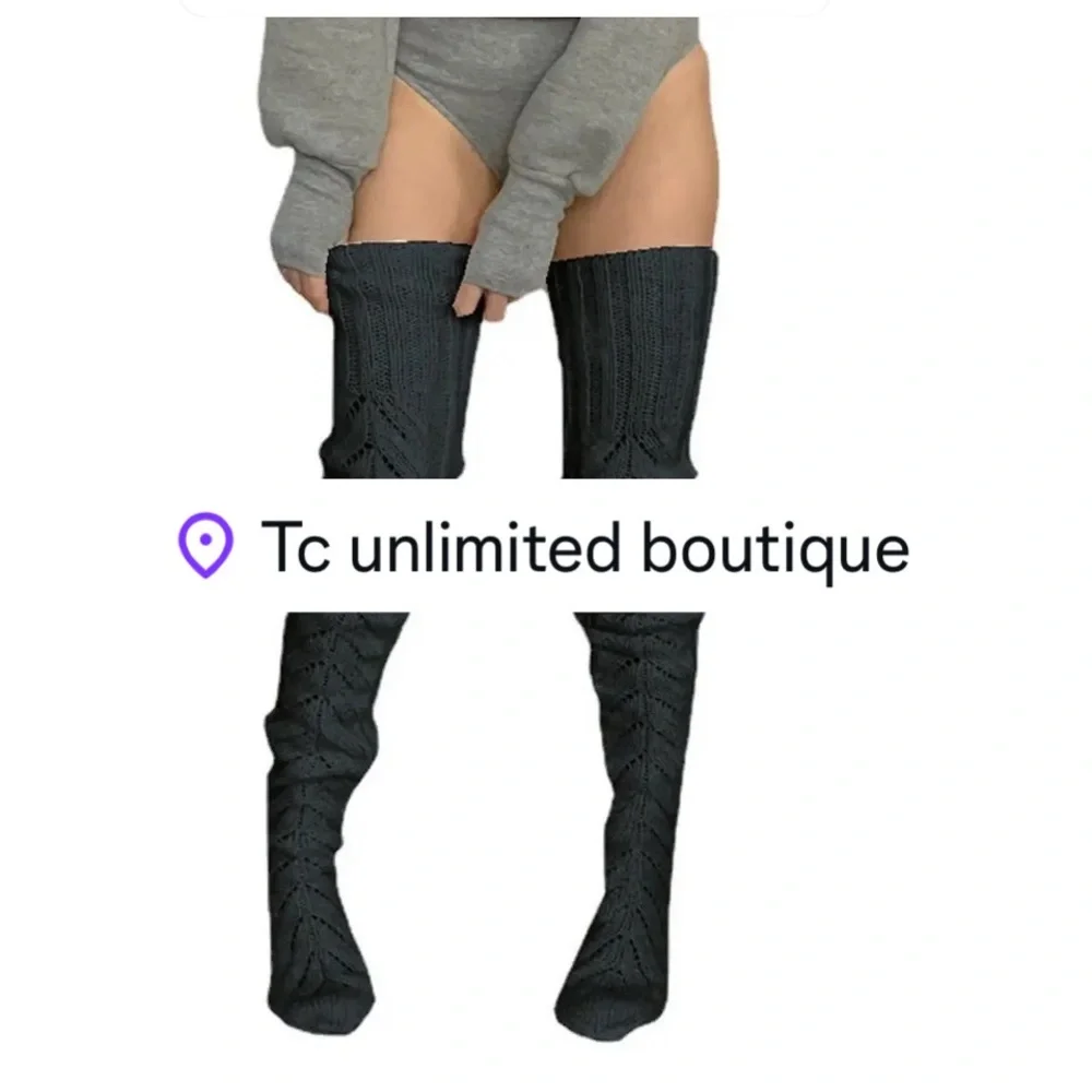 Pink Knit Over-the-Knee Socks